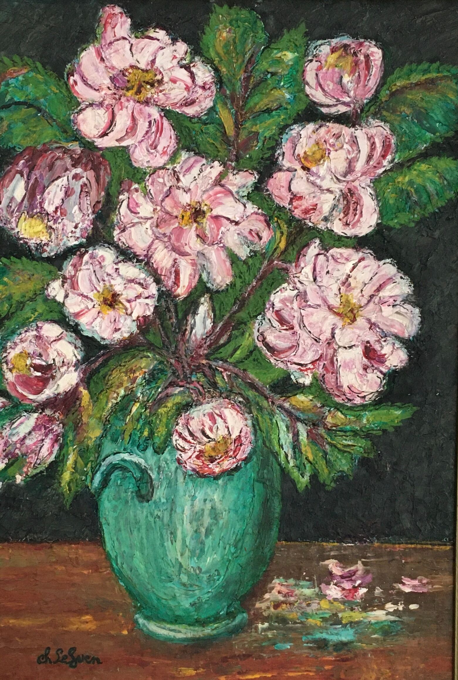 Painting bouquet of peonies