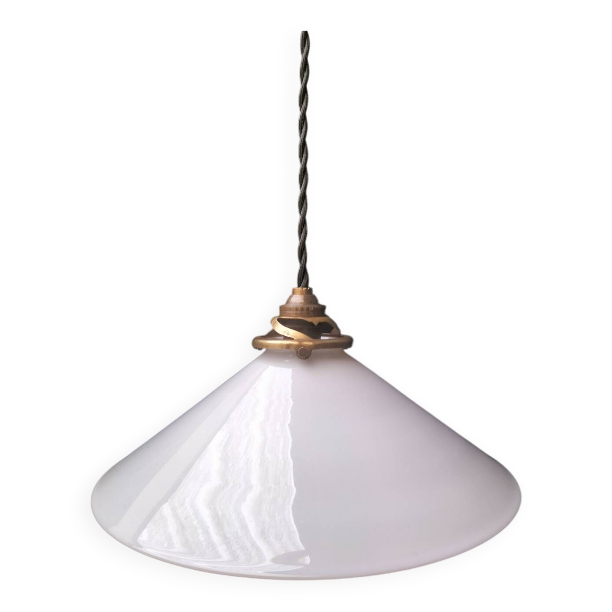 Opaline cone pendant light