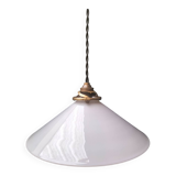 Opaline cone pendant light