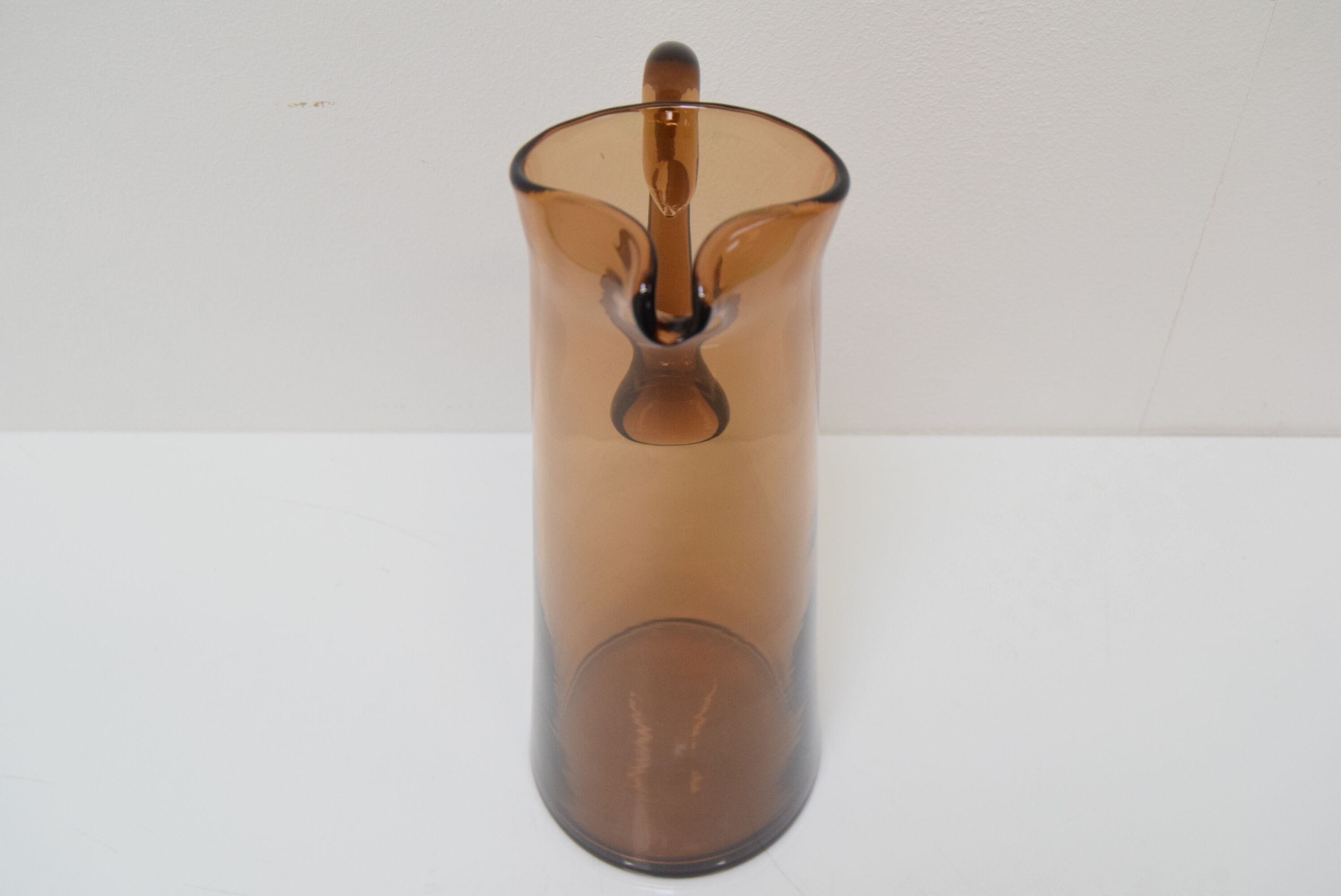 Art Czech glass pitcher, by Glasswork Novy Bor, 1950s