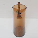 Art Czech glass pitcher, by Glasswork Novy Bor, 1950s