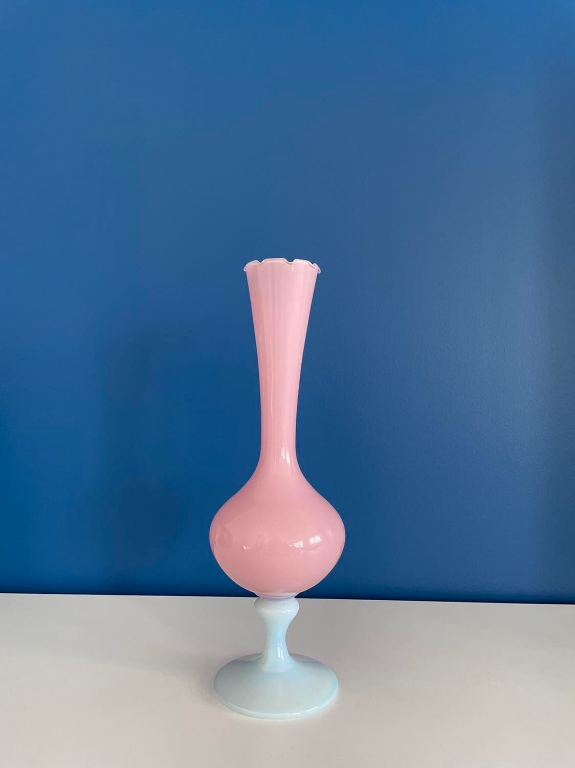 Vintage opaline pink vase
