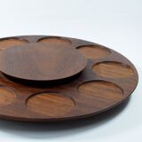 Teak turntable, Scandinavian, large model