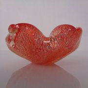 Red & Silver Murano Glass Ashtray by Barovier & Toso, Italy, 1960s