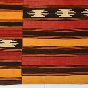 Tapis kilim ethnique turc rouge et orange, 173 x 225 cm