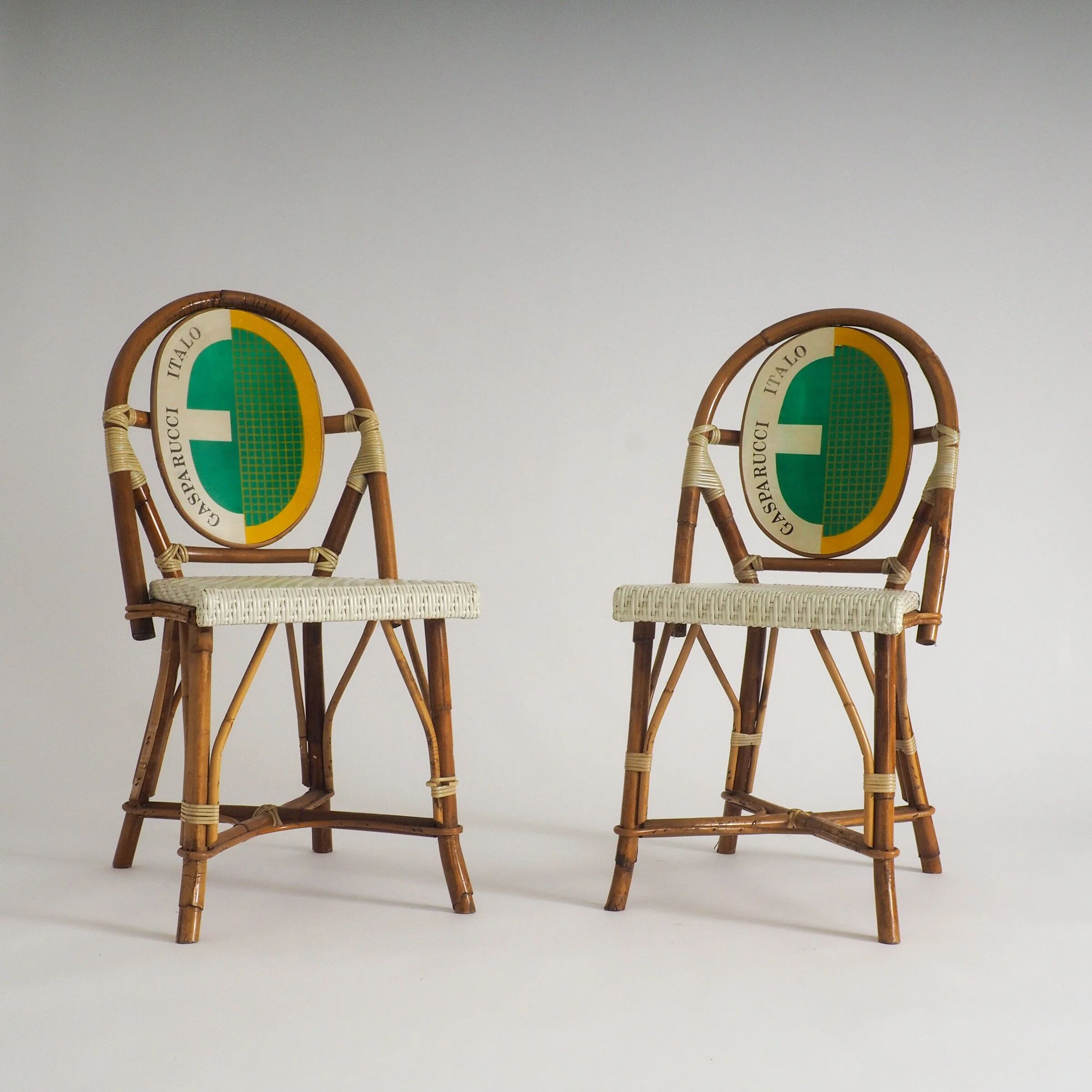 Set of 2 bistro chairs by Italo Gasparucci for ECC Tennis Tournament Antwerp