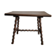 Brutalist coffee table with turned wooden legs