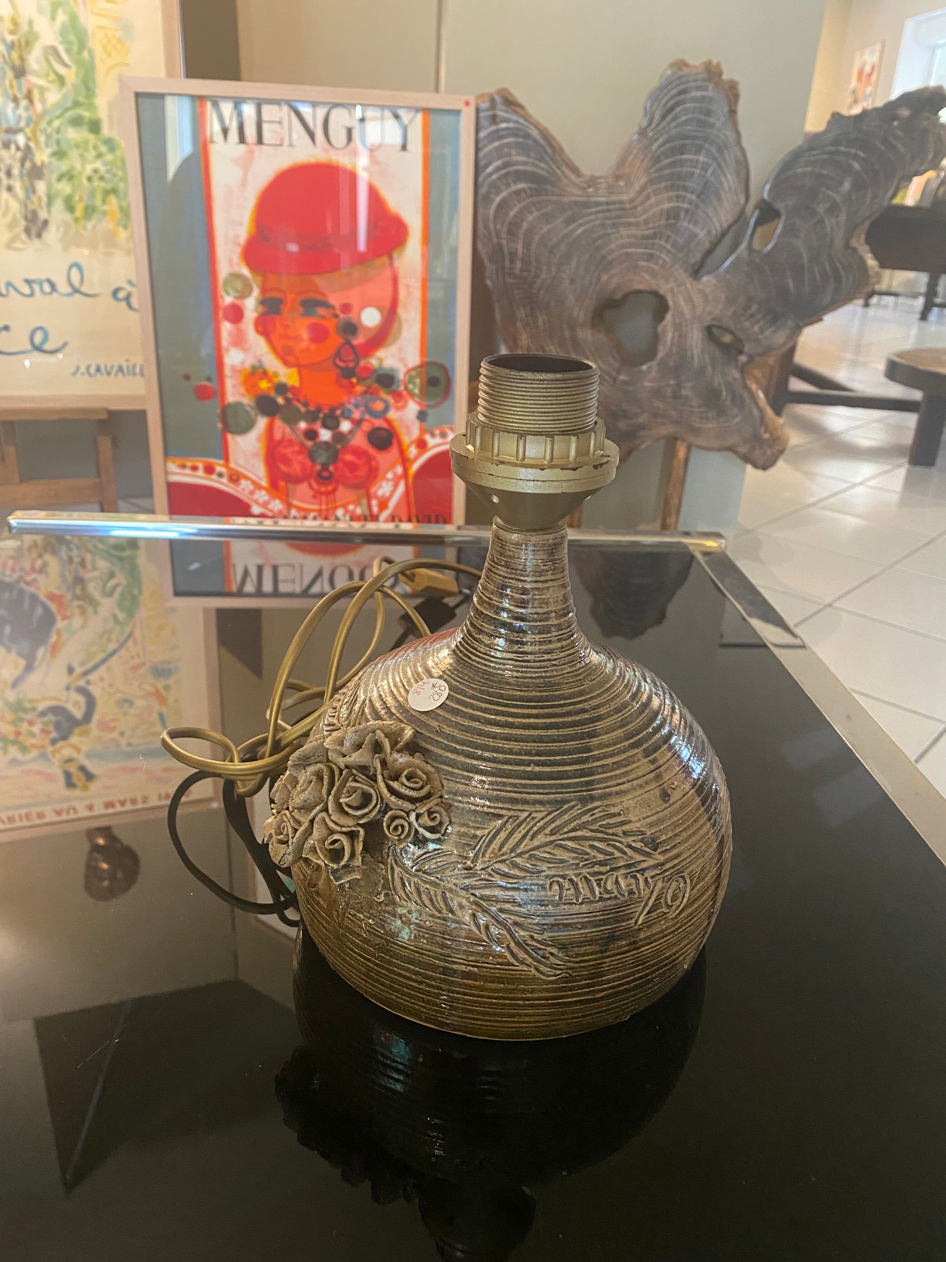 Pied de lampe en céramique vintage