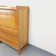 Vintage Guillerme and Chambron secretary desk in solid oak from the 50s and 60s