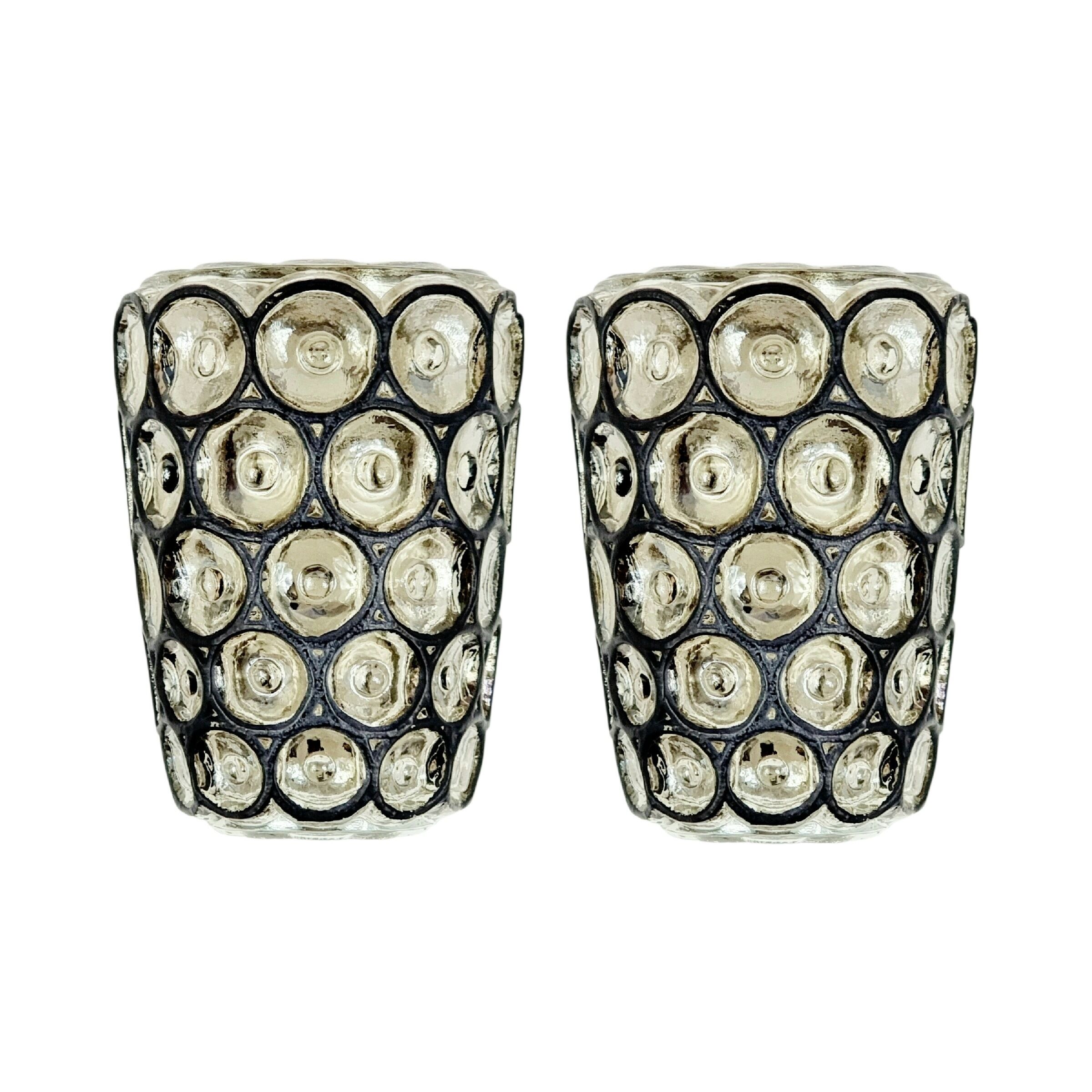 Pair of Mid-Century Modern Glass Wall Lamps from Limburg, Germany, 1960s