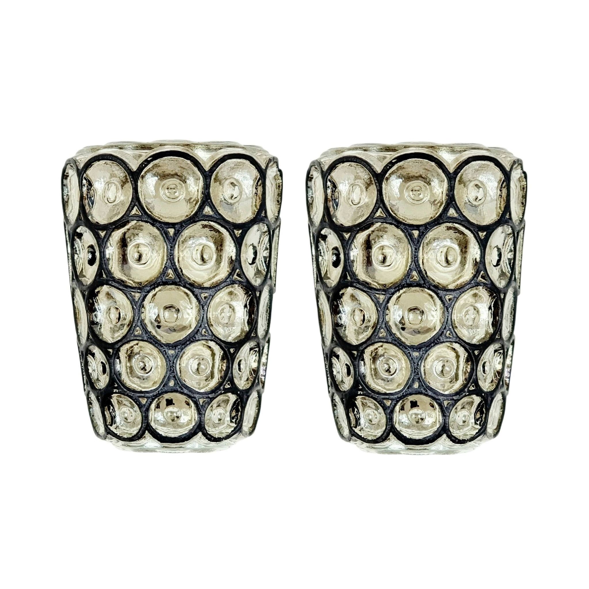Pair of Mid-Century Modern Glass Wall Lamps from Limburg, Germany, 1960s