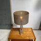 Glass table lamp with brass