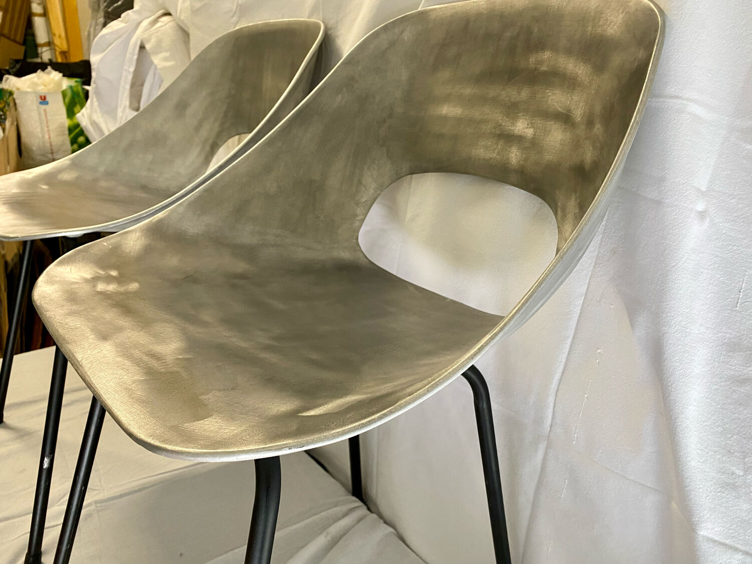 Vintage tulip chairs by Pierre Guariche