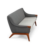 Danish Reupholstered Stylish Grey  3-seater by Johannes Andersen, 1960s
