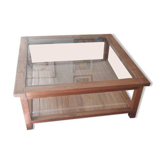 Solid wood coffee table 100 x 100 cm