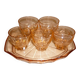 Ensemble rosé plateau et 5 verres art déco