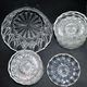 Vintage dessert set - salad bowl and 12 cups in retro pressed-molded glass 1950