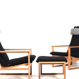 Børge Mogensen Sled Chairs BM-2254 and Stool 1960s