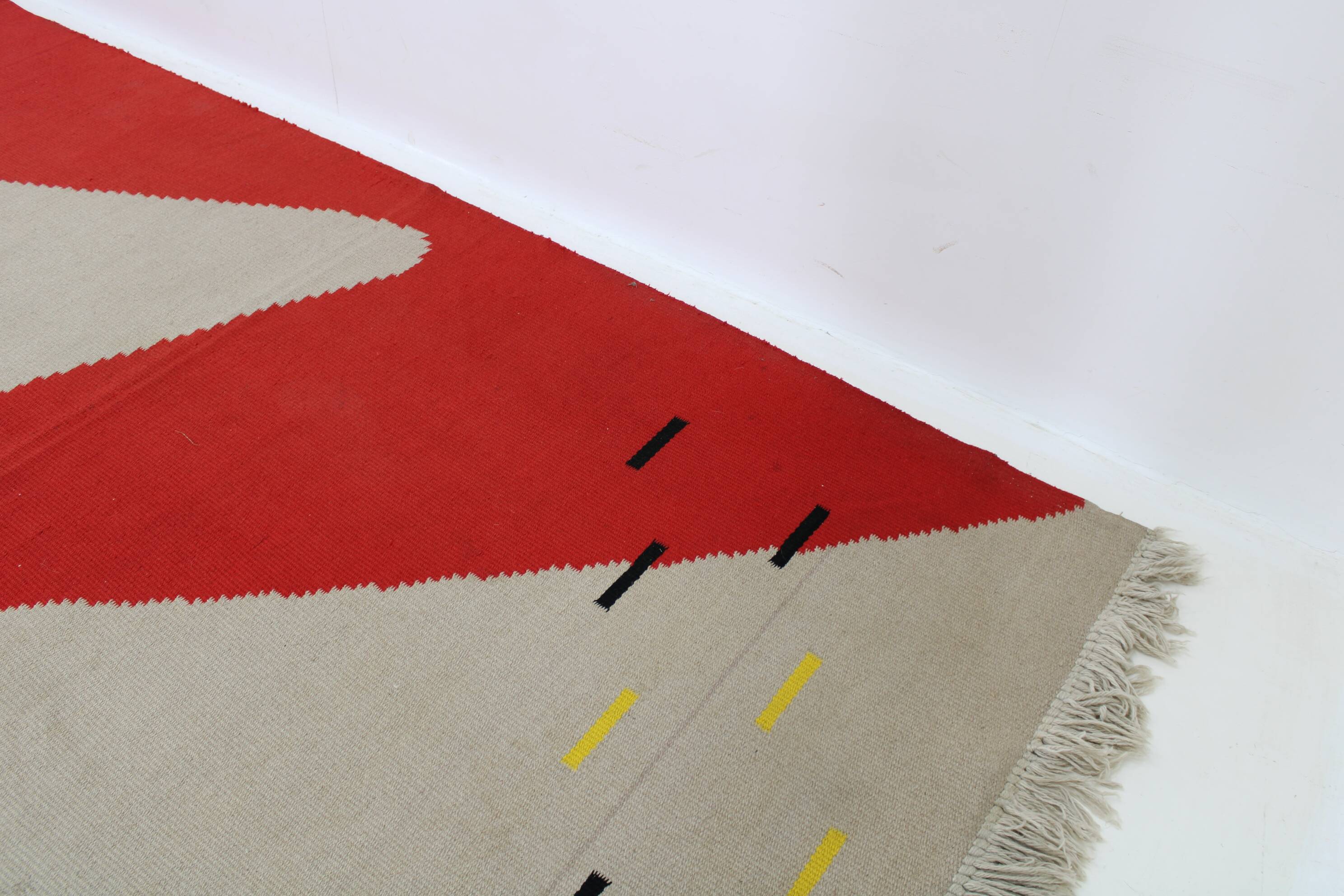 1960s Wool Abstract Rug, Czechoslovakia