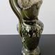barbotine vase with art nouveau thistle flowers, very rare