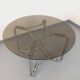 Vintage round dining table in smoked glass and chrome metal