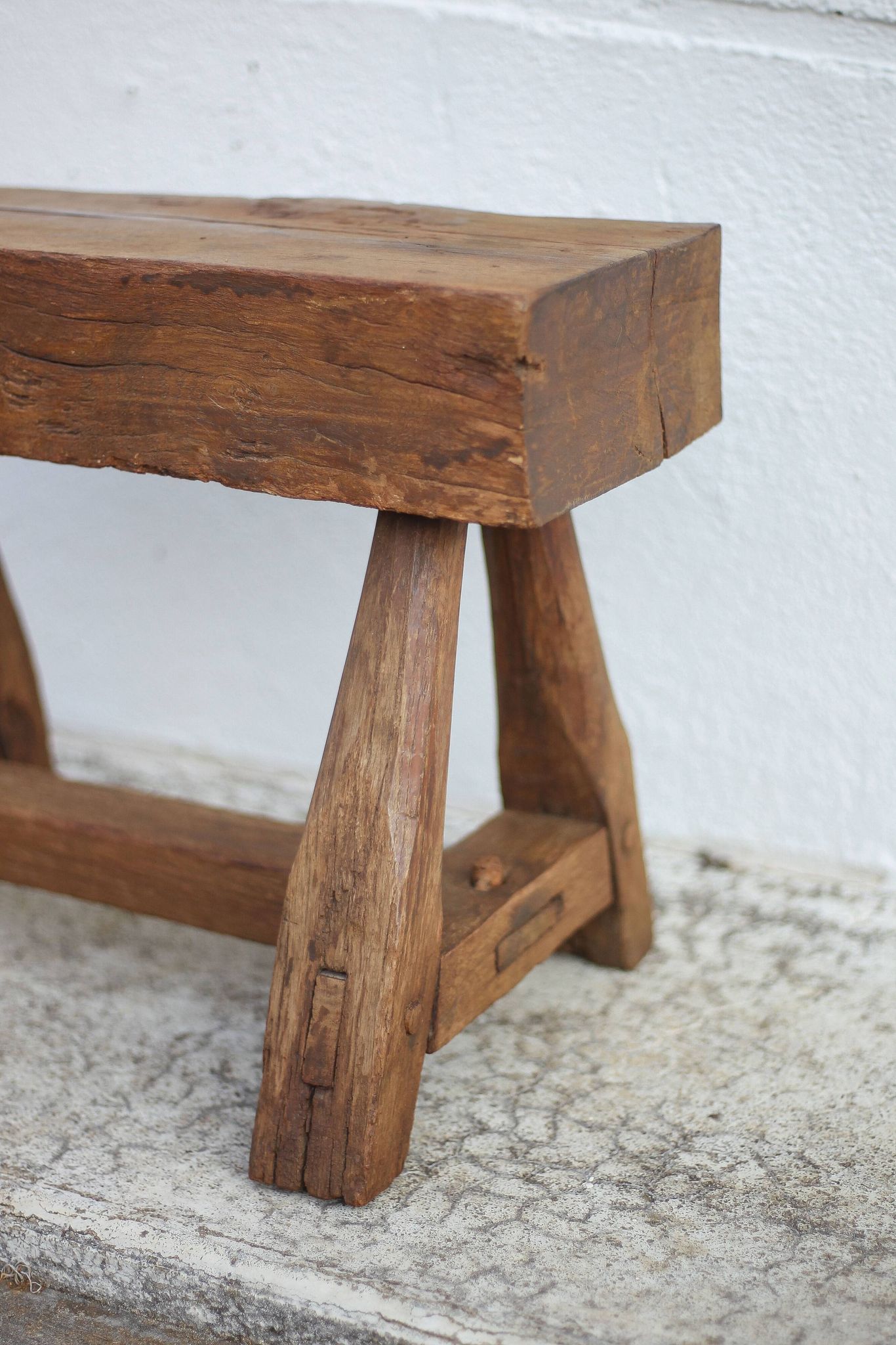 Vintage stool, wooden stool, antique stool, plant stand, small bench
