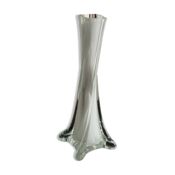 Vase soliflore blanc en verre