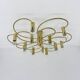 Leola sculptural brass 12-light ceiling or wall flush mount, 1970s