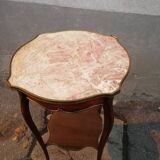 Table d'appoint ancienne marbre rose
