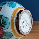 Handled vase with multicolored floral decoration, Cerart Monaco, numbered 12.5cm