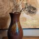 High potter's vase with flared neck with tachist enamel