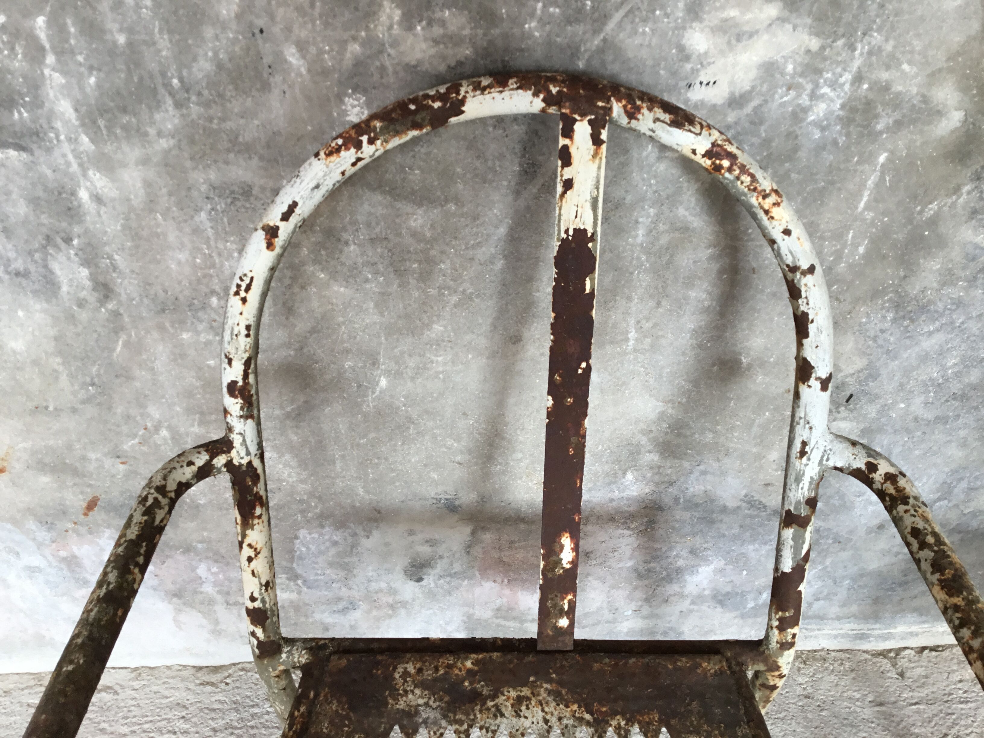 Pair of metal armchairs