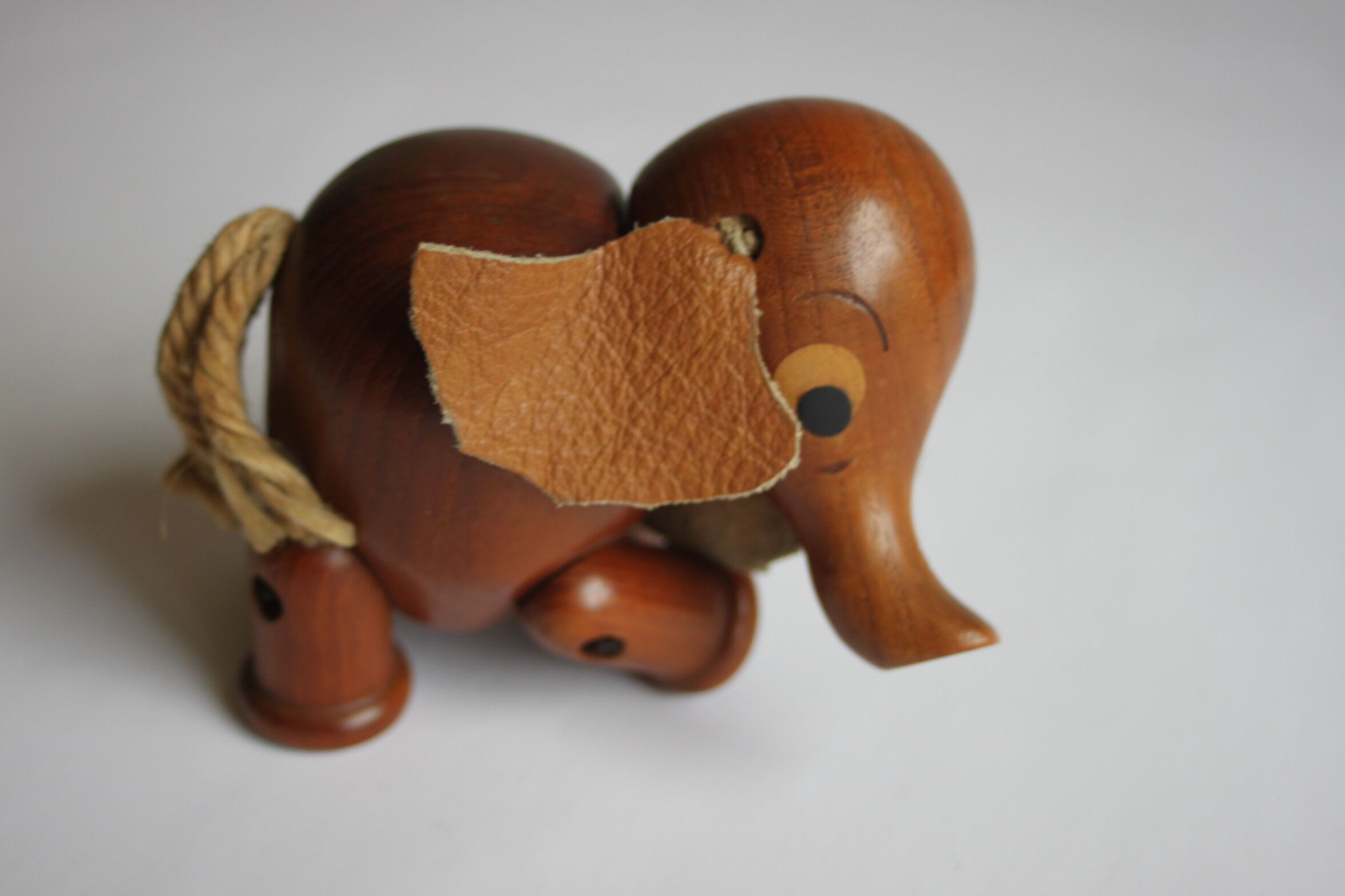 Teak wooden elephant toy by Arne Basse, Denmark 1960s.