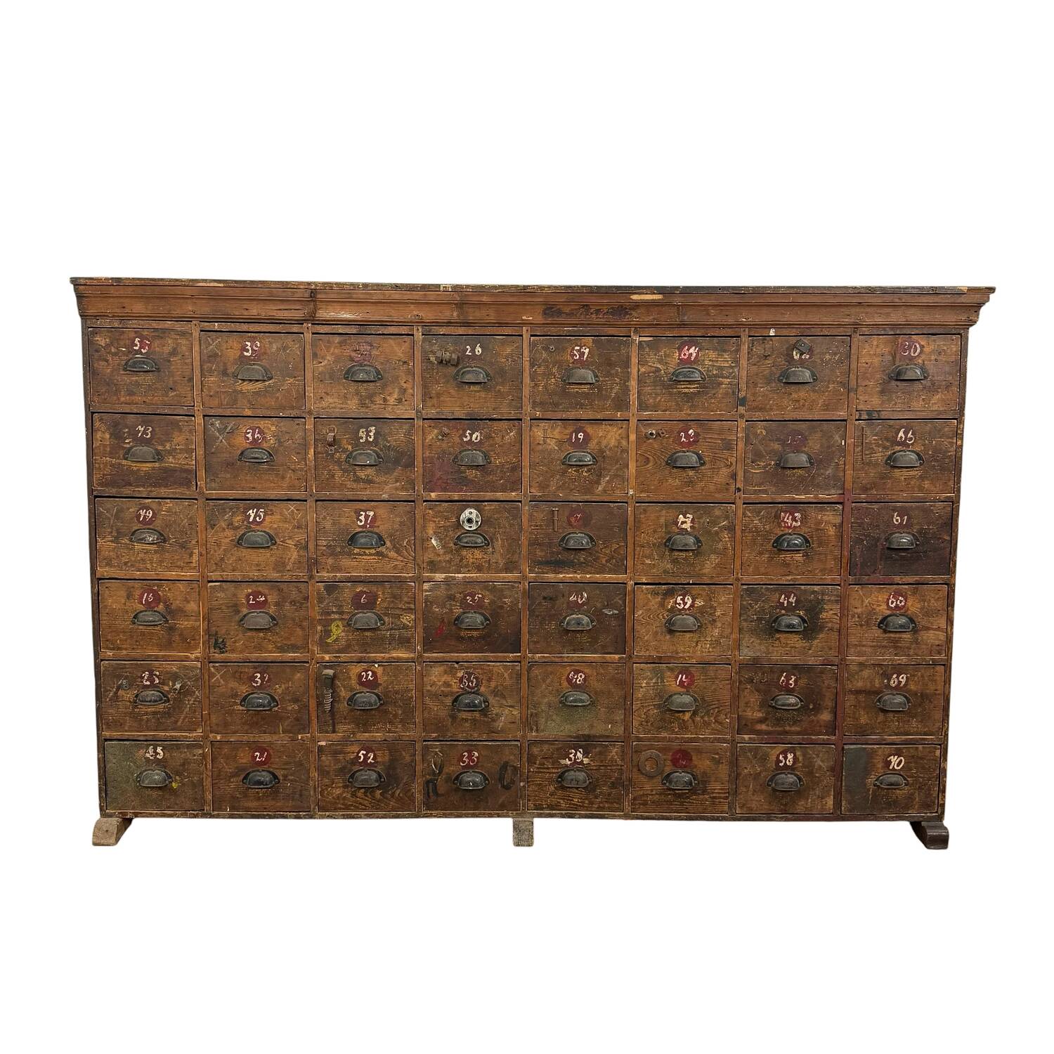 Large Antique Bank of Drawers – 48 Drawer Industrial Cabinet