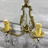 Pair of Wall Lamp Bronze And Crystal 2 Lights