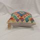 Turquoise Blue Geometric Cushion Cover, Vintage Wool Kilim Pillow Home Decor