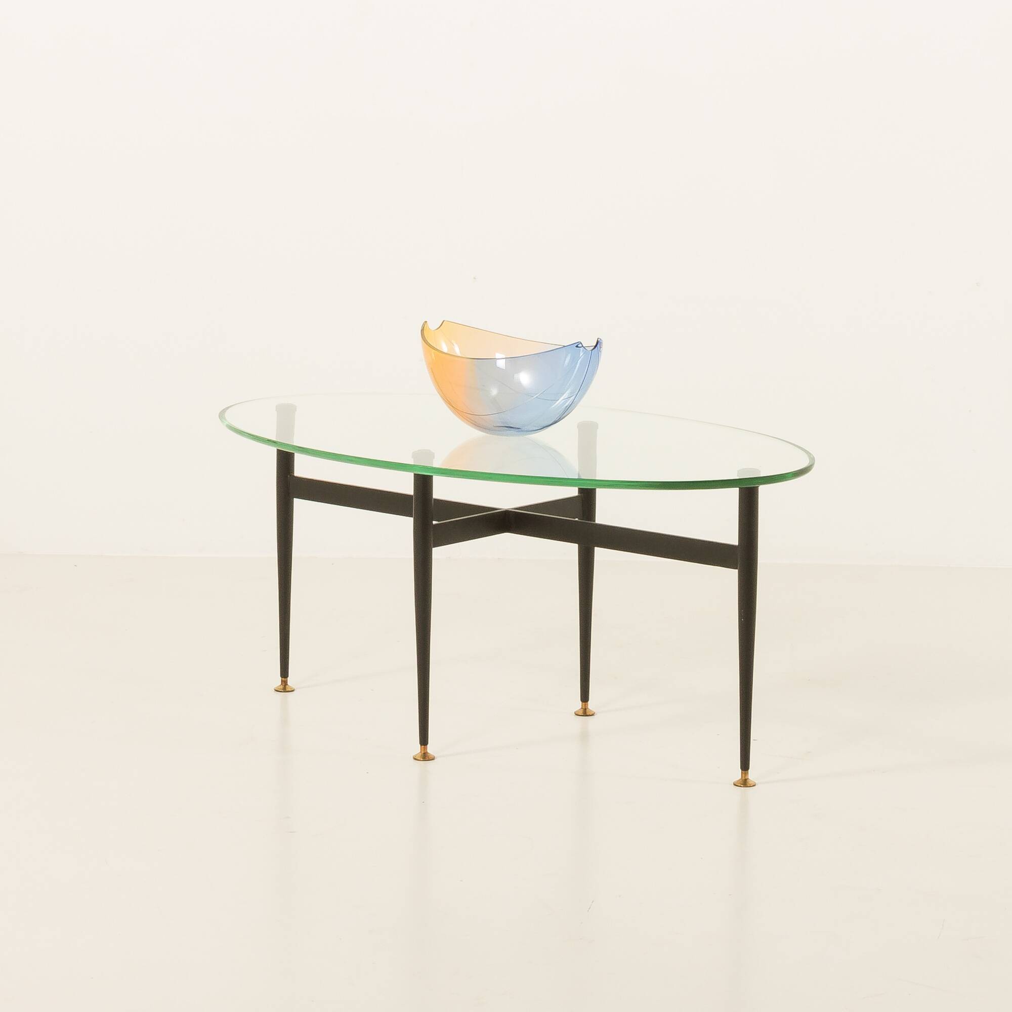 Italian mid century  glass coffee table 1950s