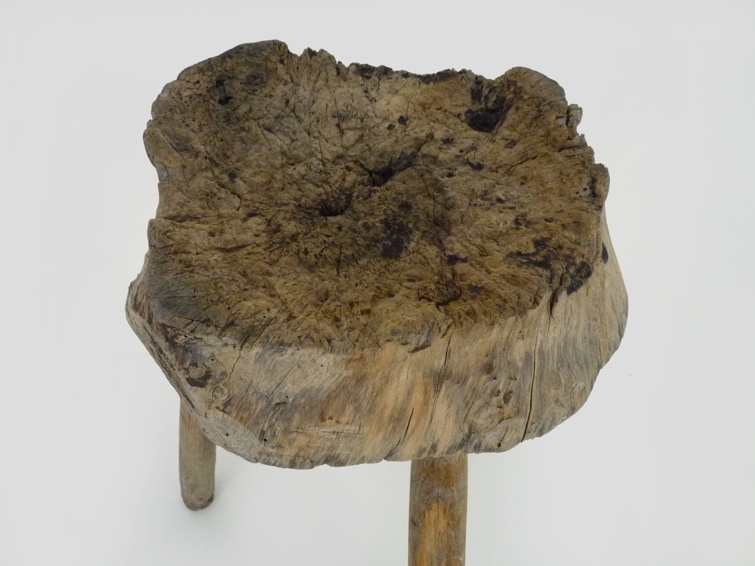 Old wooden tripod stool, 1960s