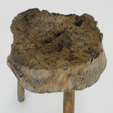 Old wooden tripod stool, 1960s