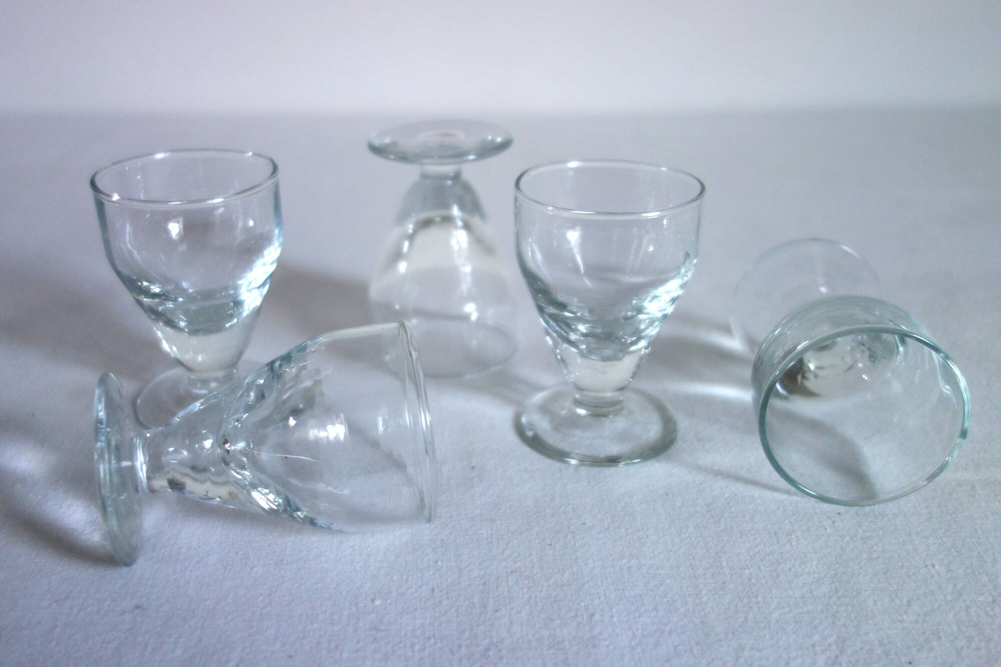 5 small antique absinthe glasses