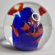 Set of two sulphides, glass paperweight with fish decorations