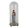 Ancient sculpture of Saint Joseph in a display case, Italy 1900s, polychrome porcelain.