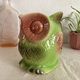 Zoomorphic jug, Sarreguemines jug in slipware, owl, owl.