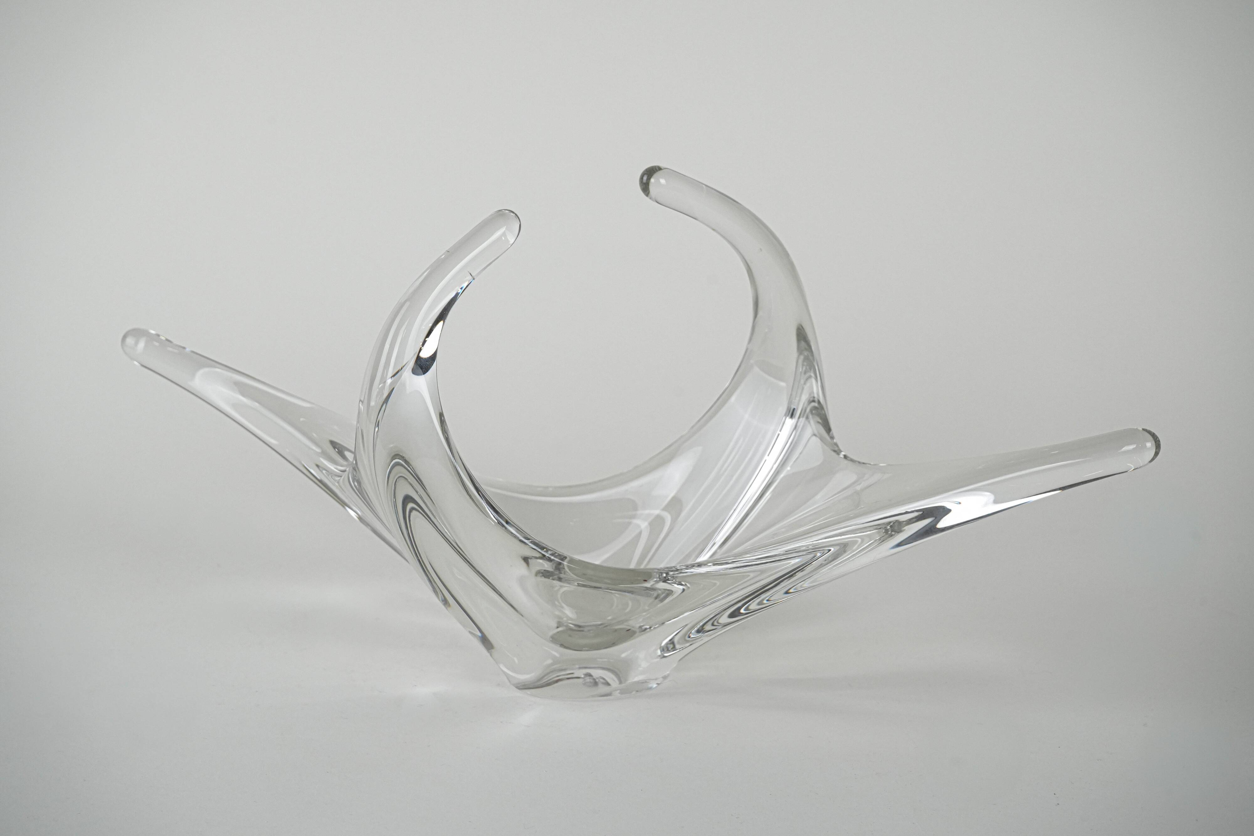 Glass platter, Space Age, 1960s, made in Italy