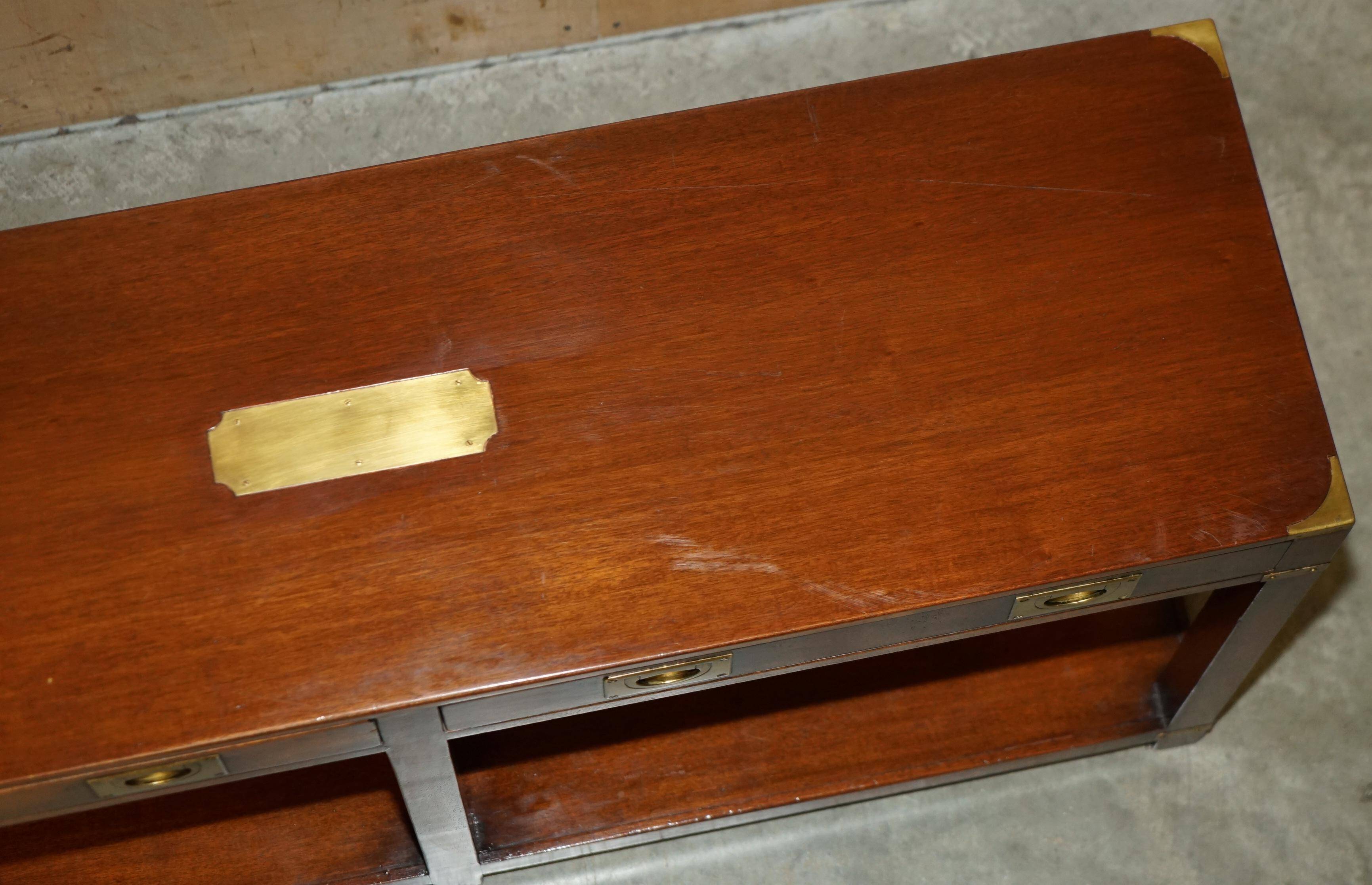 Kennedy Harrods military campaign console with two drawers
