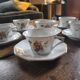 6 porcelain cups decorated with wildflowers from the 60s.