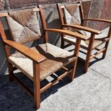 Pair of straw armchairs (Josep Torres Clavé, 1936)