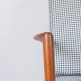 Fauteuil scandinave original Stefan, entièrement restauré, icône des années 1960, pied de poule