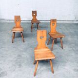 Vintage Belgian Brutalist Pub Café Chair Set by Torck, 1960s, Set of 4