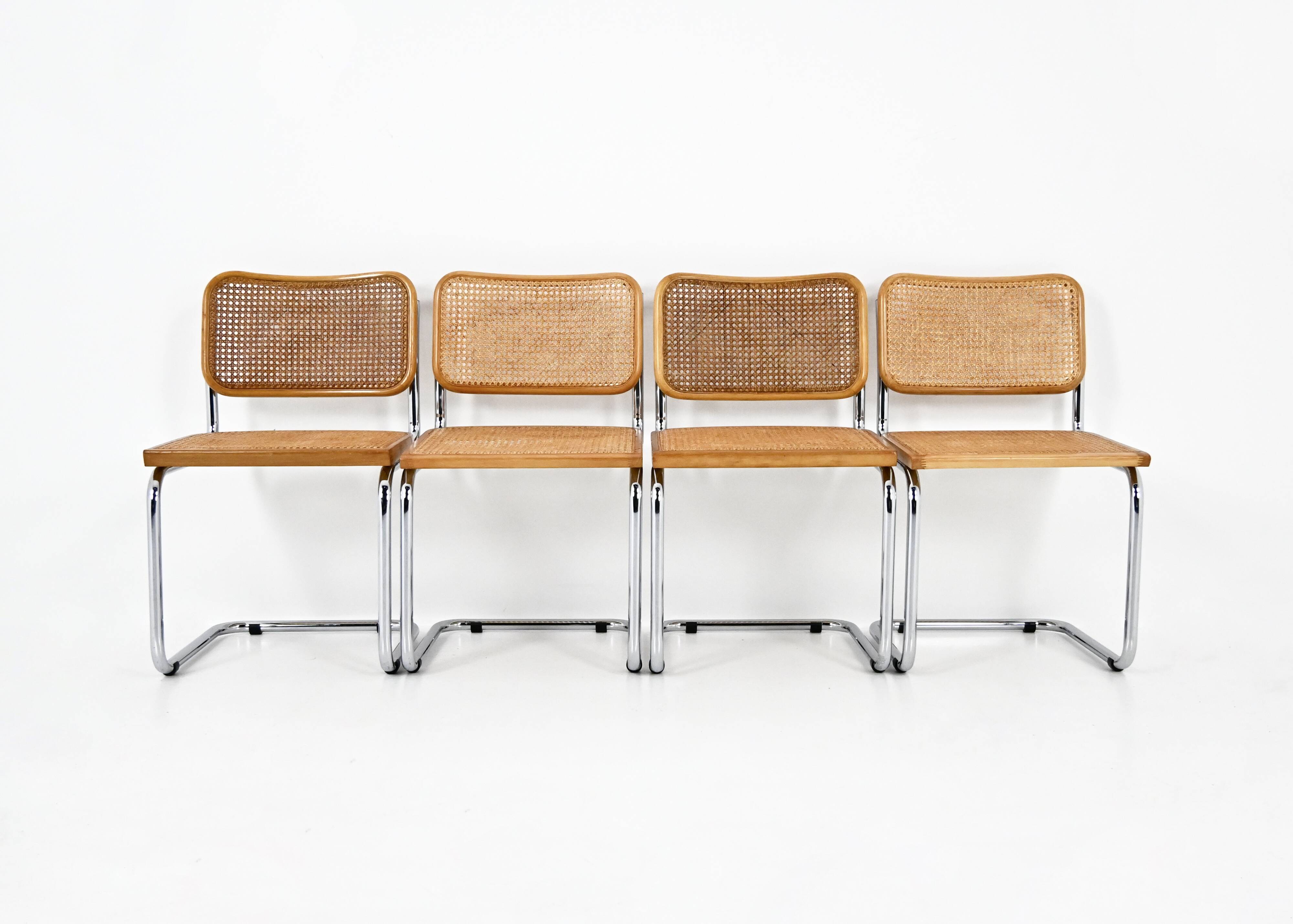 Set of 4 Dining Chairs Style B32 by Marcel Breuer